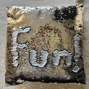Sequin Gold/White Home Décor Pillow - any image is possible to make!